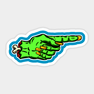I'm with Stupid Undead Zombie Green Cartoon Retro Hand Sticker